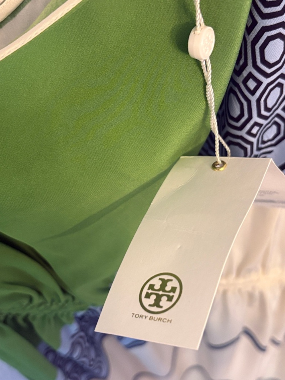 NWT Tory burch Sloane  light chambray octagon square scarf Dress size 6 - Picture 11 of 11